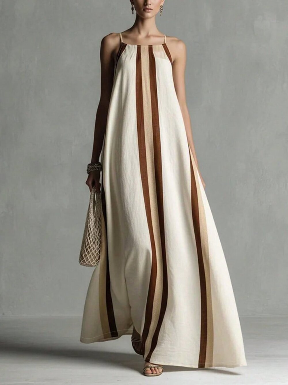 Multicolor Casual Women's Maxi A-Line Dress